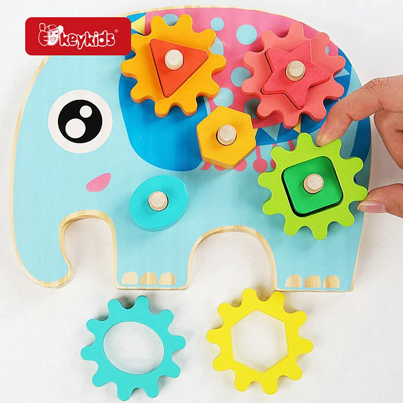 OEM Colorful Montessori Spinning Wooden Gears Toy for Kids W13E252
