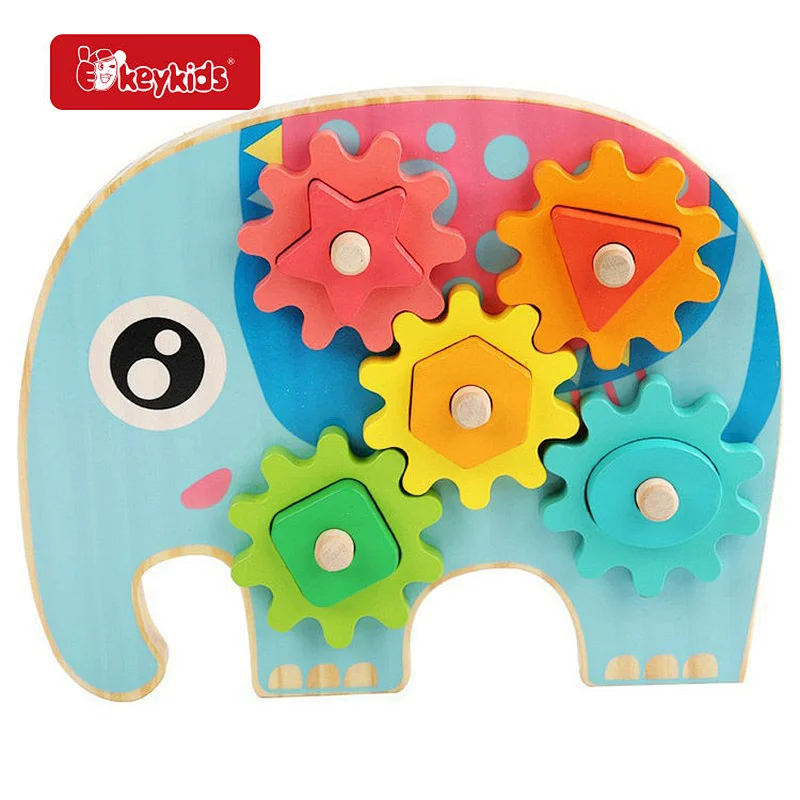 OEM Colorful Montessori Spinning Wooden Gears Toy for Kids W13E252